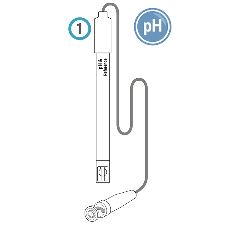 pH ion-selective electrodo y sonda
