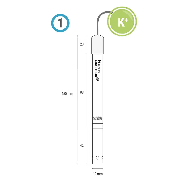 Potassium ion-selective electrode probe